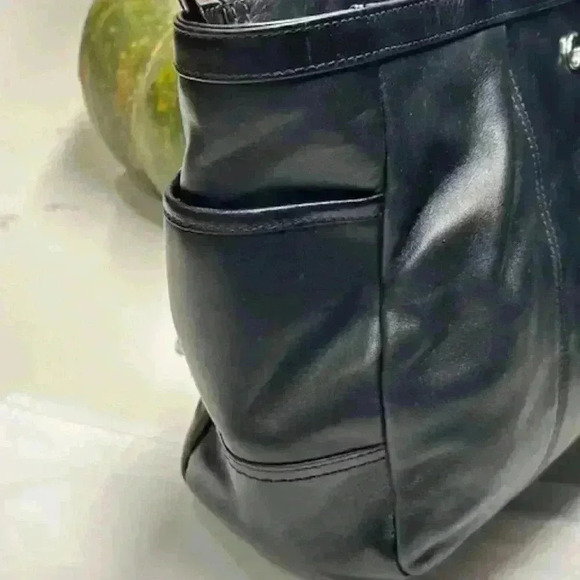 Coach Gallery East West Leather Tote Shoulder Bag Black - Picture 6 of 15